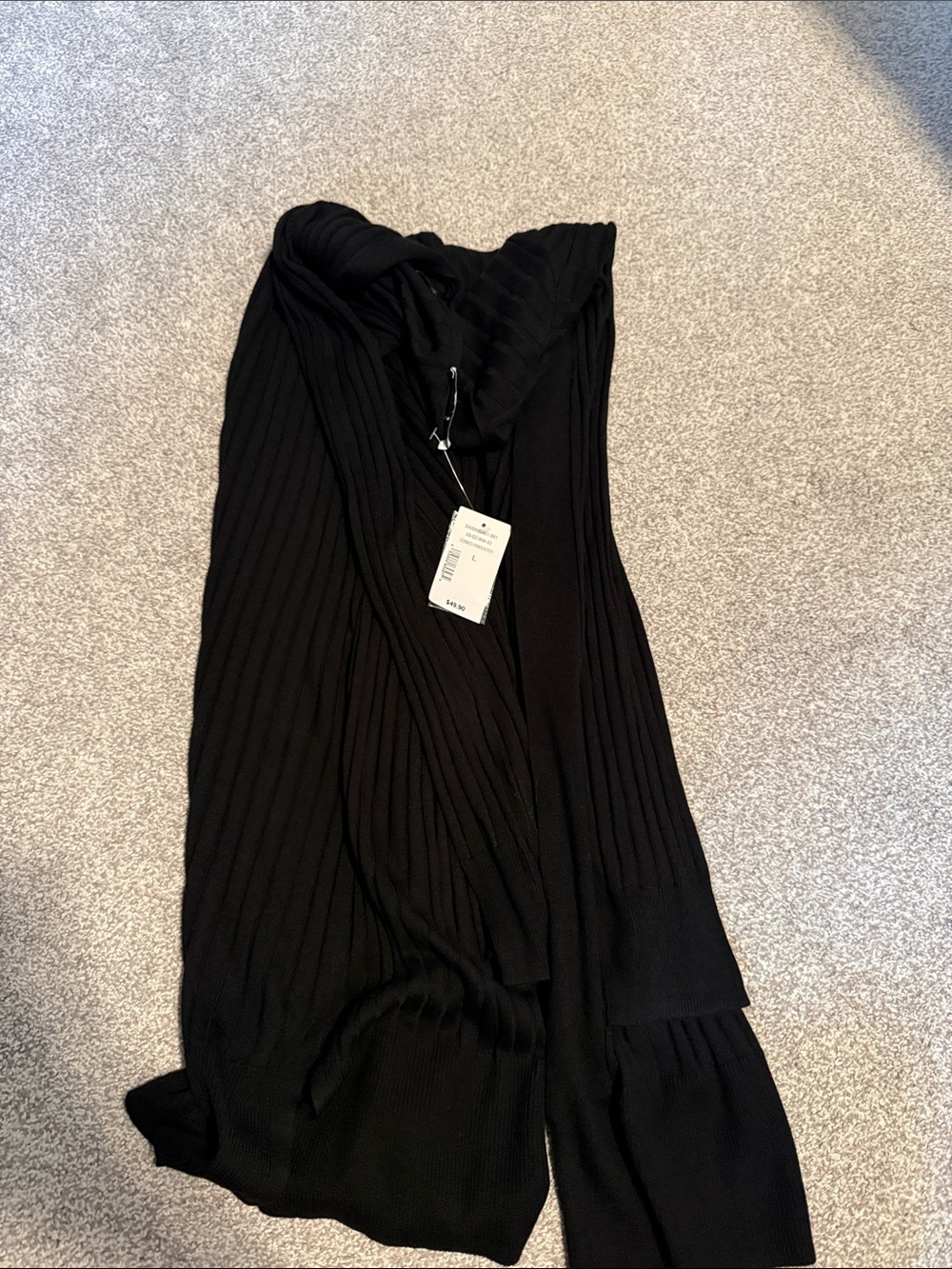 Ricki's Black Ribbed Open Cardigan
